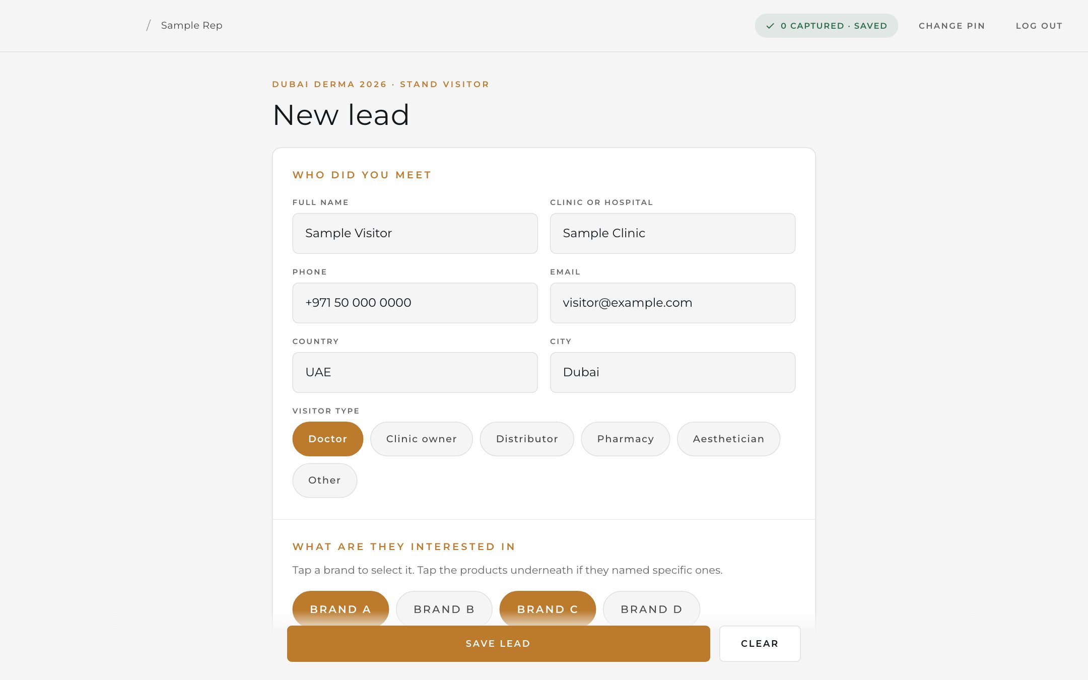Event lead capture, trade show app